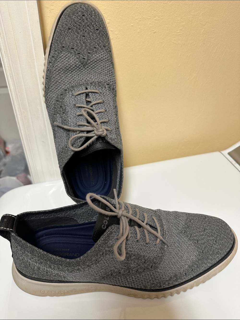 Cole Haan Gray Knit Wingtip Oxfords